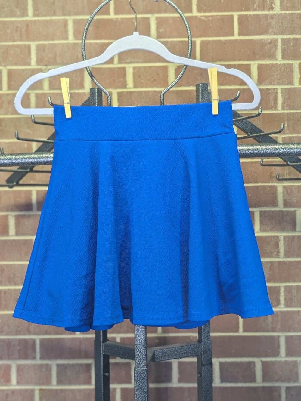 DJT Blue Mini Skirt Built-In Shorts S Tumblr High Waist Fit Flare Coquette 2010s